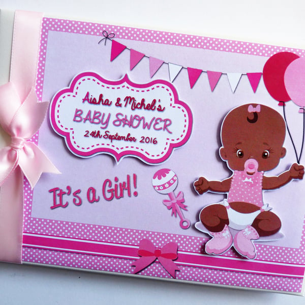 Personalised It's a Girl Baby Shower Guest Book, girl baby shower gift