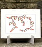 Original Abstract Coloured Pencil Drawing Grey Orange - Lichen Stone No.14 - Image 1
