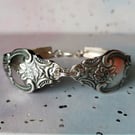 Unique handmade silver plated vintage spoon handle bracelet. 