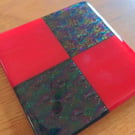 Fused Glass Checkerboard Coasters Colour choice 10cm 
