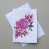 original hand painted floral blank greetings card ( ref FA81 B4 )
