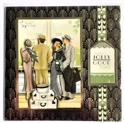 1920's Style Bon Voyage Card (Black and Silver)