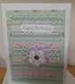 HANDMADE UNIQUE FLOWER DIE CUT BIRTHDAY CARD. - Image 3