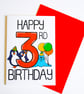 Happy 3rd Birthday card, Cute Animal Third Birthday for 3 Year Old Boy or Girl  - Image 3