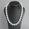 Chunky White Swarovski Pearl Necklace - Single Strand Wedding Jewellery - Gifts