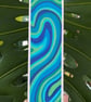 Handmade Blue and Green Swirl Bookmark - Image 3