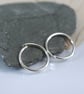 Silver Sleeper Hoop Earrings 11 mm Overlap Hoops - Image 5