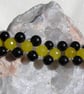 Black Onyx & Yellow Agate Gemstone Woven Beaded Chakra Bracelet "Yeira" - Image 6