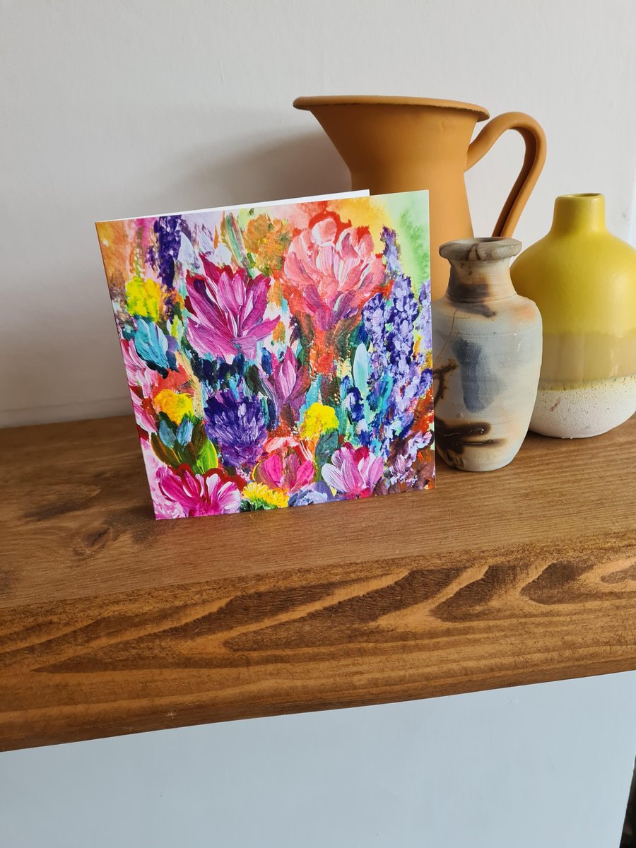 Abstract floral colourful art card