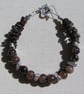 Staurolite & Brown Bronzite Gemstone Beaded Bracelet  - Image 3