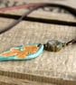 Leather & Ceramic Leaf Necklace - Image 3