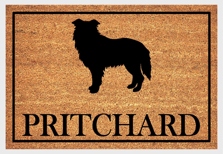 Border Collie Door Mat - Personalised Border Collie Welcome Mat - 3 Sizes
