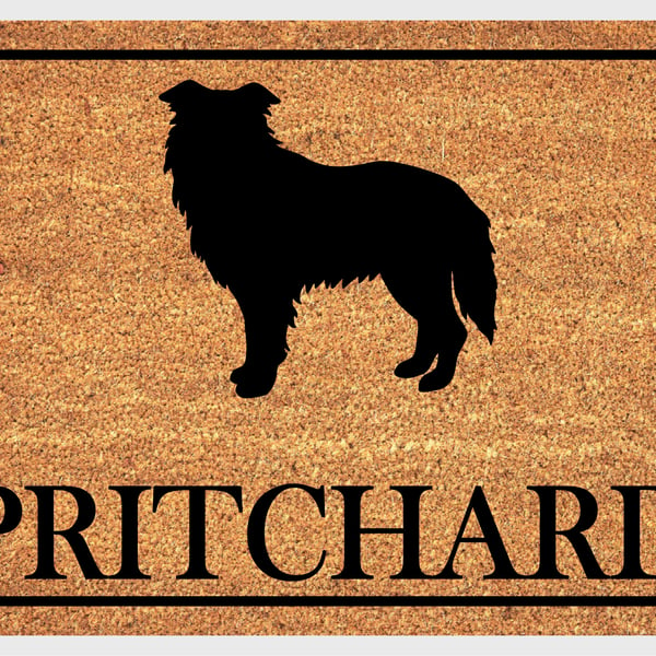 Border Collie Door Mat - Personalised Border Collie Welcome Mat - 3 Sizes