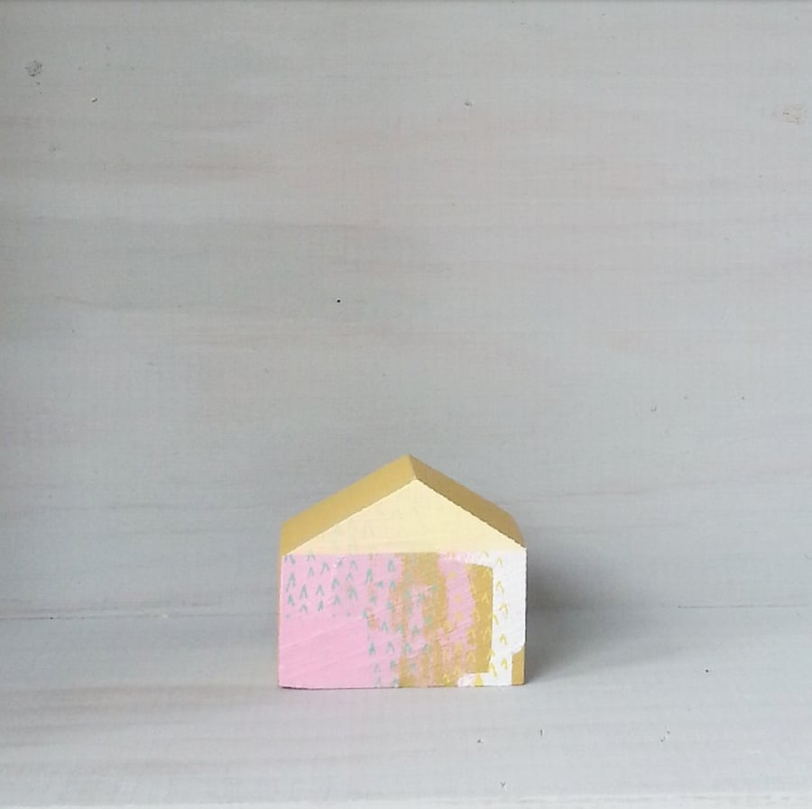 Miniature Wooden House, House Ornament, Housewarming Gift