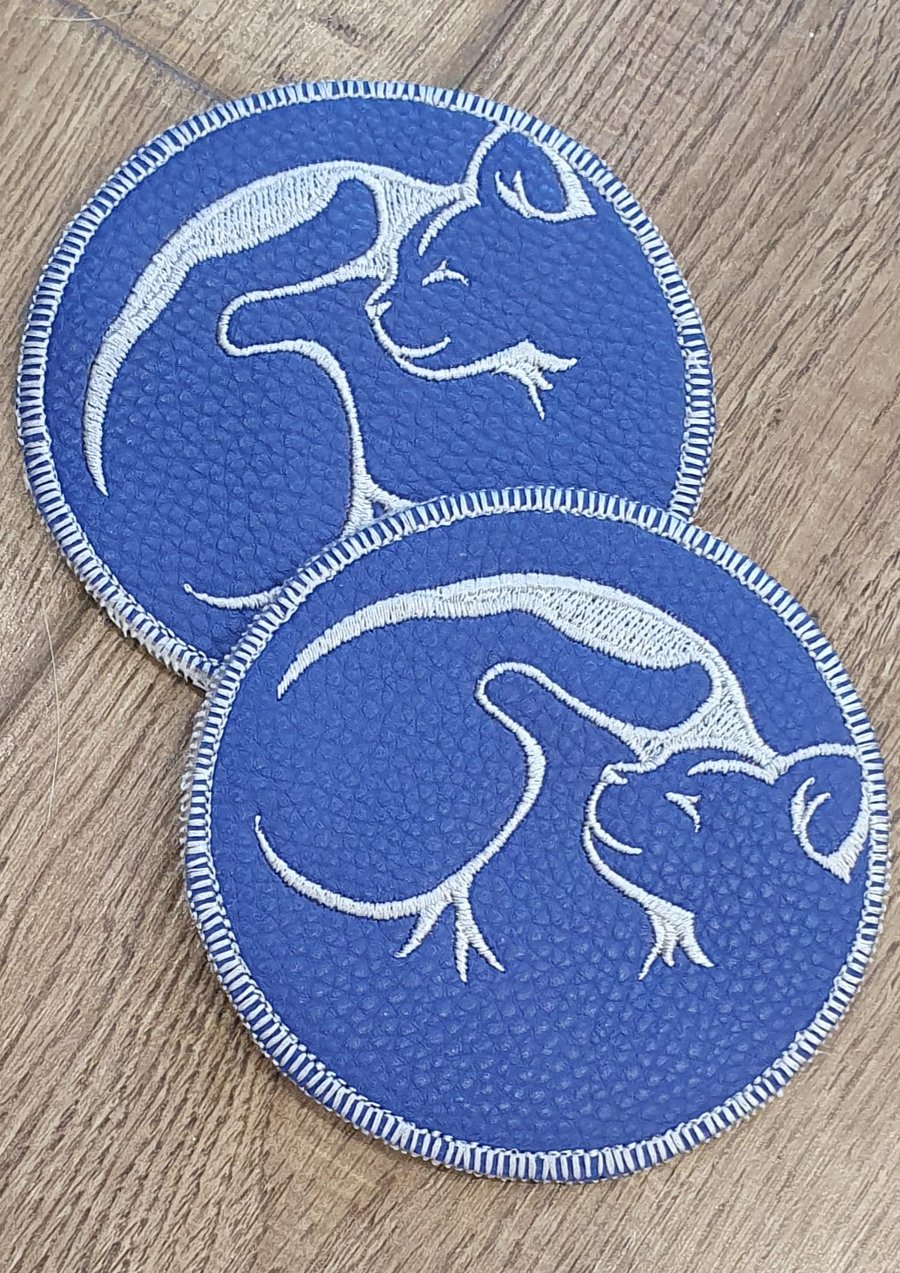 Faux leather cat coaster set of 2