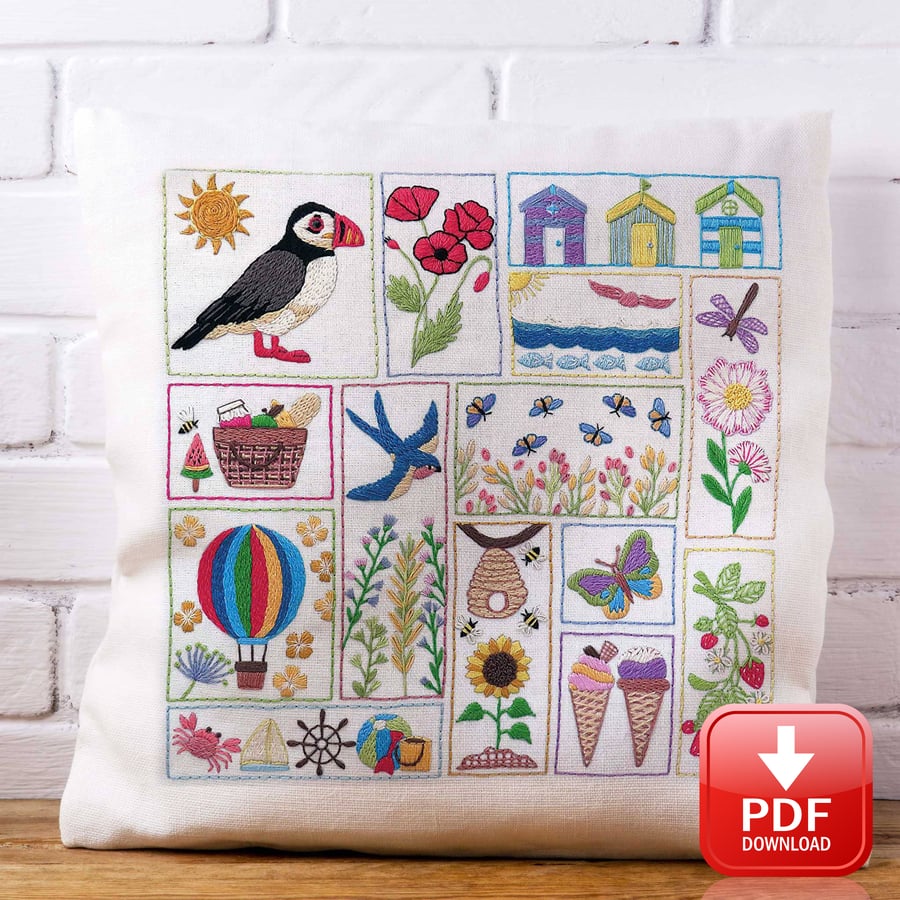 Summer Splendou Hand Embroidery PDF Pattern