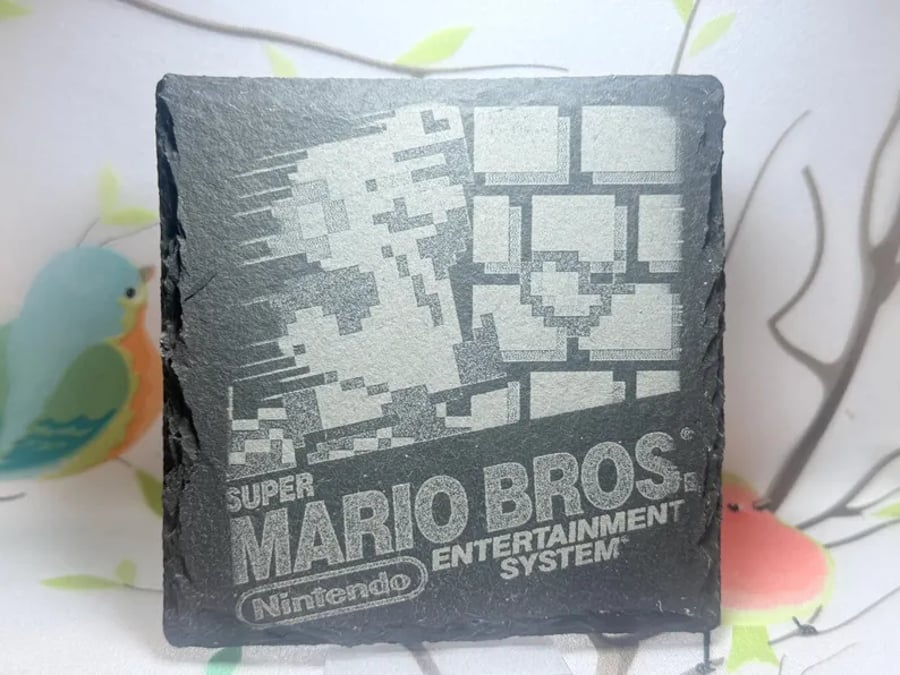 Super Mario Bros NES Cover Laser Etched Coaster