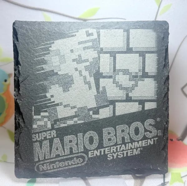 Super Mario Bros NES Cover Laser Etched Coaster