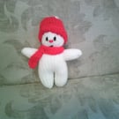 Small Hand Knitted Snowman Christmas Decoration