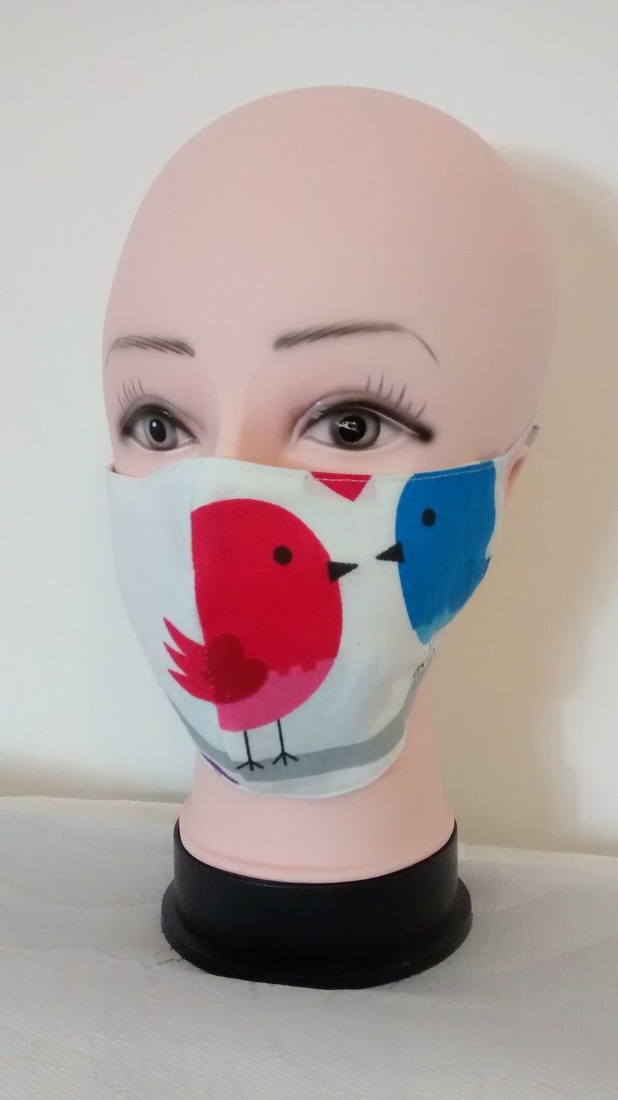 Handmade 3 layers birds reusable adult face mask.