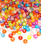 7mm Acrylic Alphabet Beads, Translucent Colourful Flat Round Letters, DIY Jewell