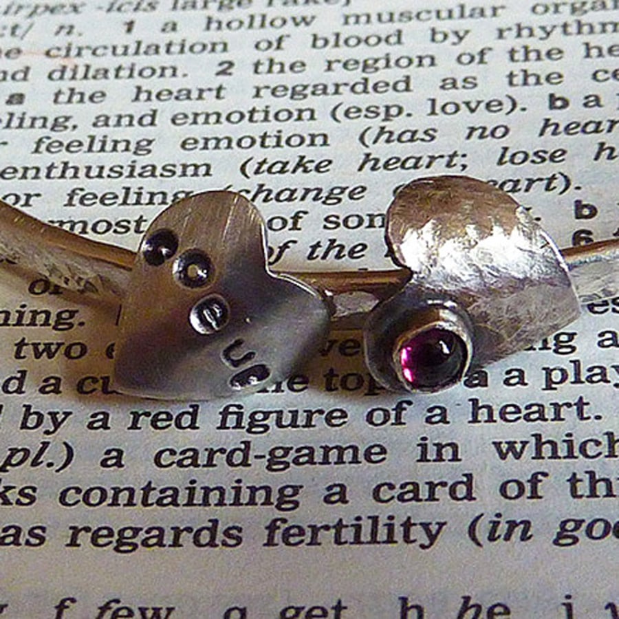 Queen of Hearts twin heart bangle