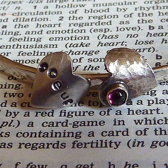 Queen of Hearts twin heart bangle