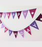 Felt Happy Birthday Bunting in Purple Tones: Reusable Party Banner - Image 5