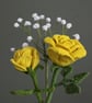 Single stem rose, yellow macrame rose, textile rose - Image 6
