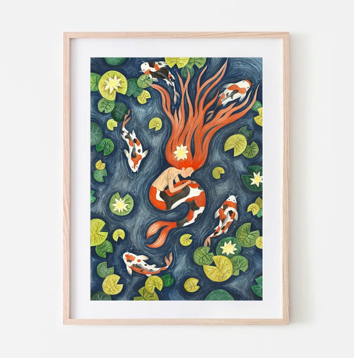 Mermaid print - Mythical Art Print - Mermaid lover - A4 art print