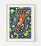 Mermaid print - Mythical Art Print - Mermaid lover - A4 art print