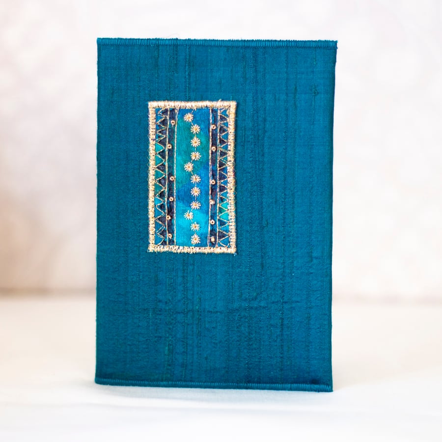  Metallic Flower Embroidered and Beaded Notebook and Cover 