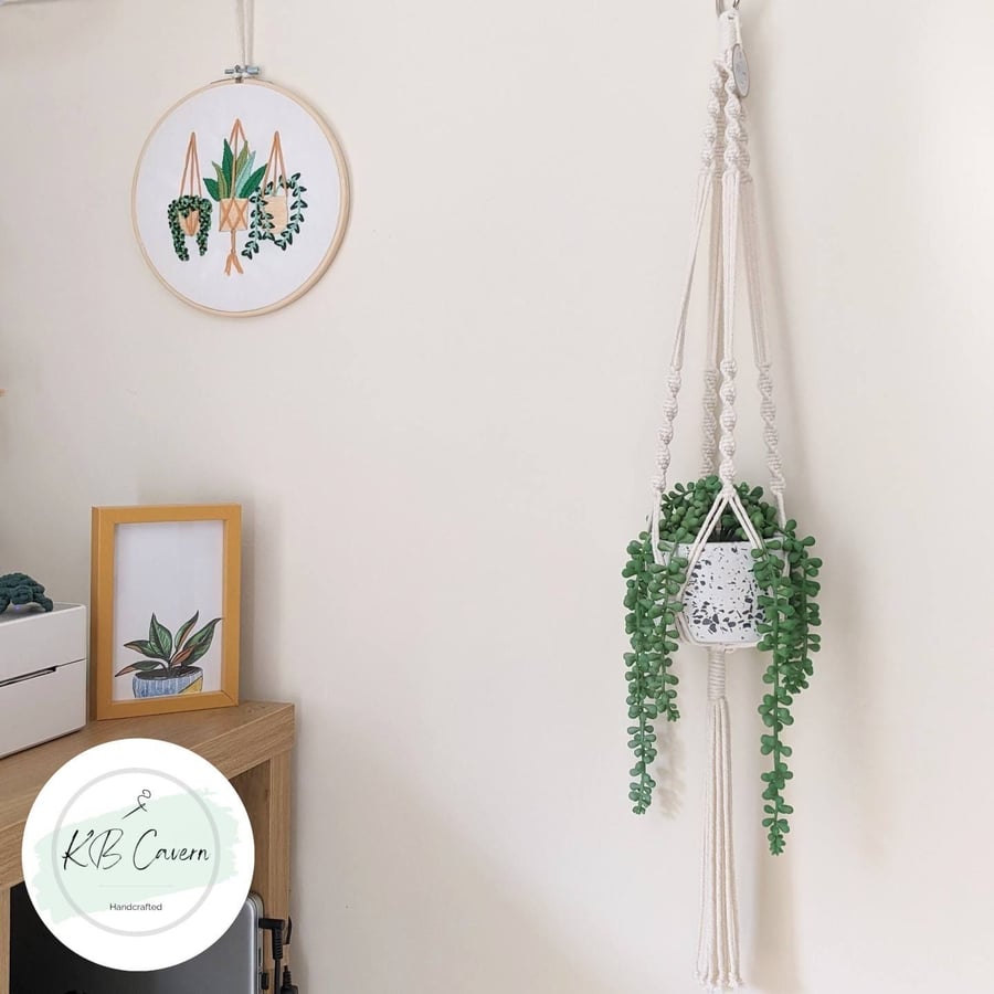 Macramé Plant Hanger, Indoor Hanging Planter, Gifts for Plant Lovers