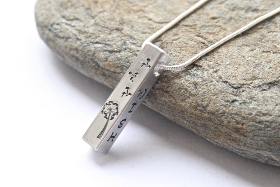 Hand stamped inspirational necklace