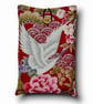 Crane & Floral Book Sleeve – Japanese Cotton Book Protector with Coconut Button
