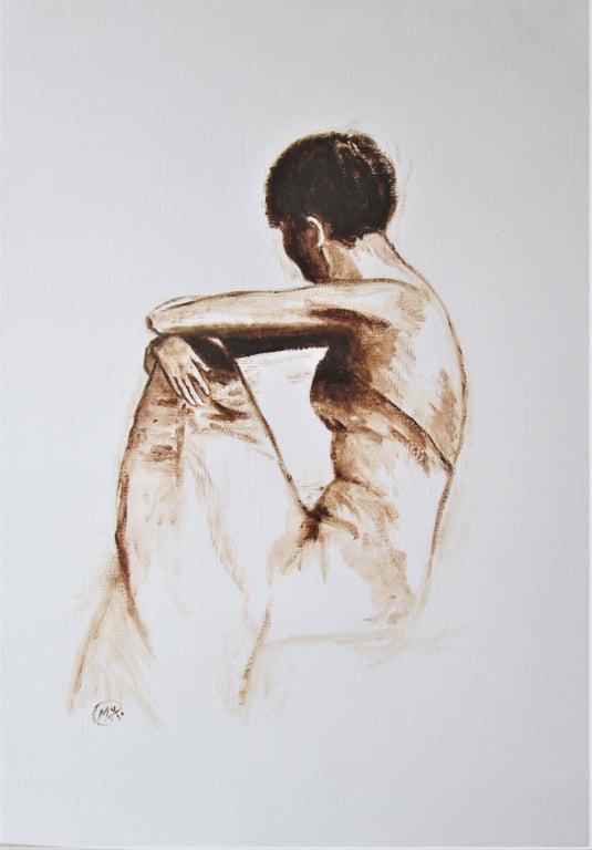 Woman sitting. Original Oil painting