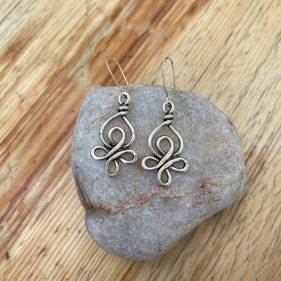 Celtic knot earrings on sterling silver hooks