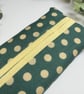 Tissue Holder: Green & Gold Polka dot - Image 4