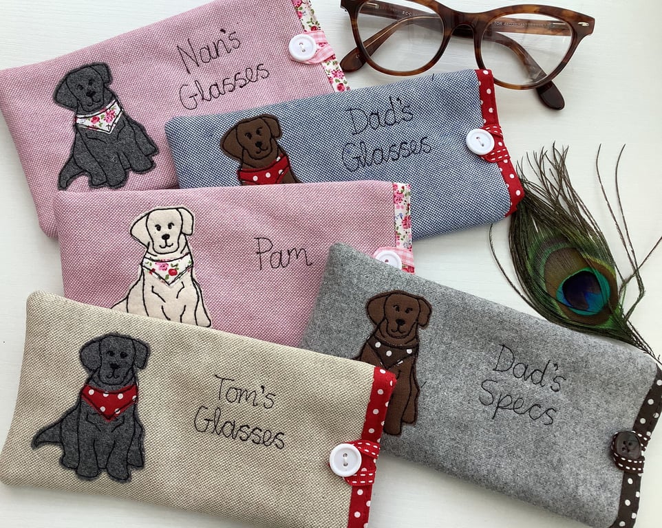 Labrador Golden Retriever Dog Glasses Case - Personalised Doggy Sunnies