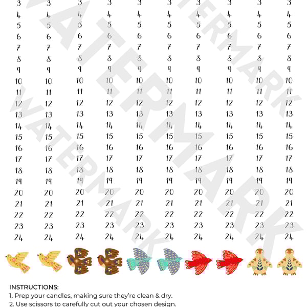 Advent Candle Waterslide Decal Transfer Sheets (Festive Folk 1)