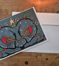Hand printed Robin Christmas card - Image 3