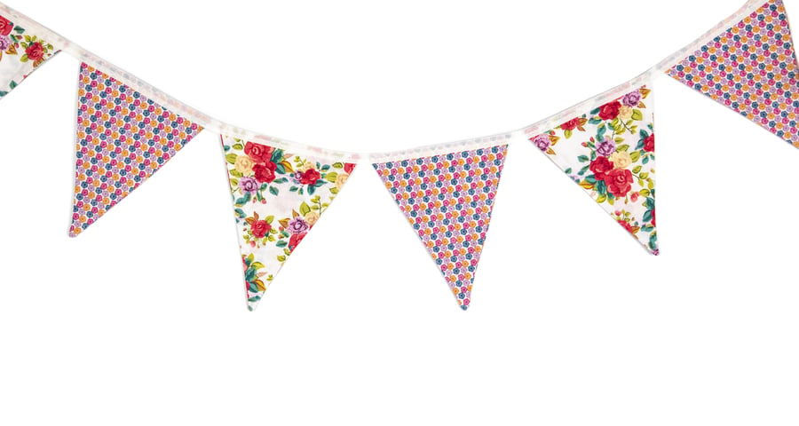 Floral Design Bunting, Bedroom, Lounge, Interior-Exterior Home Decor Garland