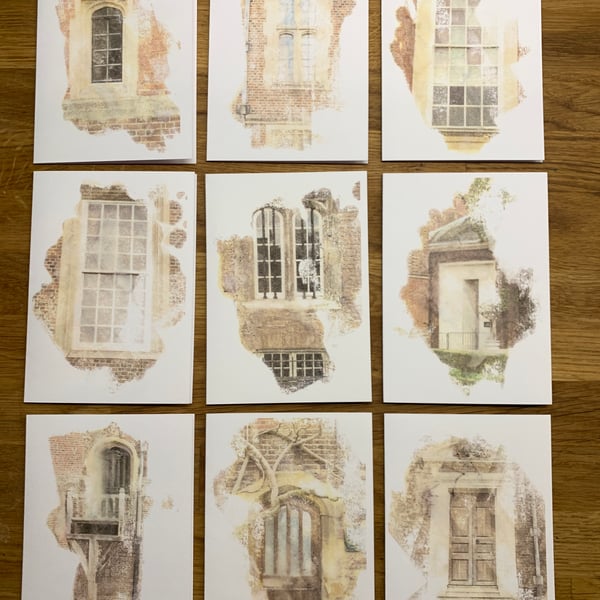 Pack of 9, Notecards, Doors & Windows