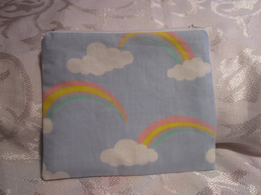  Zipped Bag, Rainbow pattern, mask storage