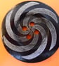 6cm Raised Edge  Dark Brown Patterned Large Wood  Buttons SPIRAL pattern - Image 3