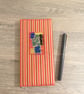 SLIM LINE DIARY WITH FABRIC SLIP COVER & PATCHWORK PANEL - FREE POSTAGE
