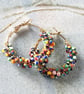 Make Your Own Seed Bead Hoop Earrings - gold