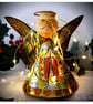Large: Yellow Tin Angel Christmas tree topper - Image 3