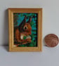 Red Squirrel and the Walnut Miniature Oil Painting - Image 3