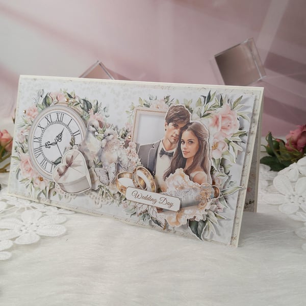 Handmade Wedding Card - Elegent Vintage Design (209)